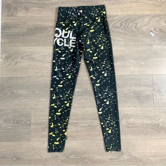 Terez for Soulcycle Paint Splatter Leggings High Rise Waist Black Size Small - Picture 10 of 13